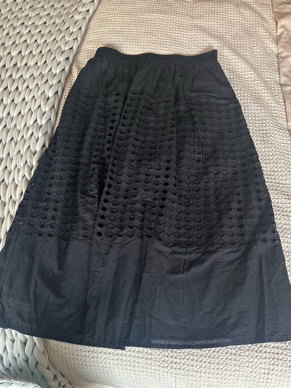 Black Eyelet Maxi Skirt